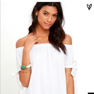Ivory off the shoulder dress